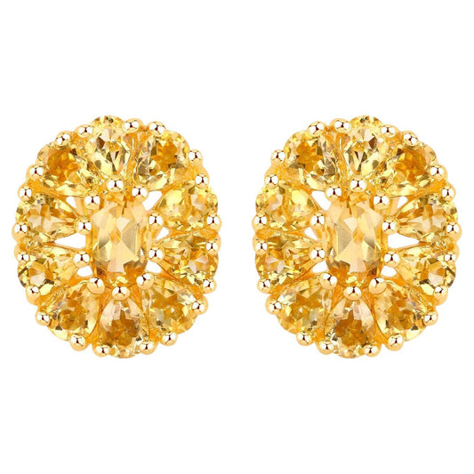 Citrine Cocktail Earrings 4.10 Carats Total