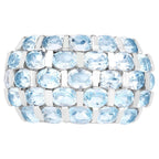 Blue Topaz Ring 5.78 Carats Sterling Silver
