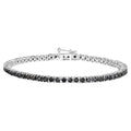 Black Diamond Tennis Bracelet 3.15 Carats Sterling Silver