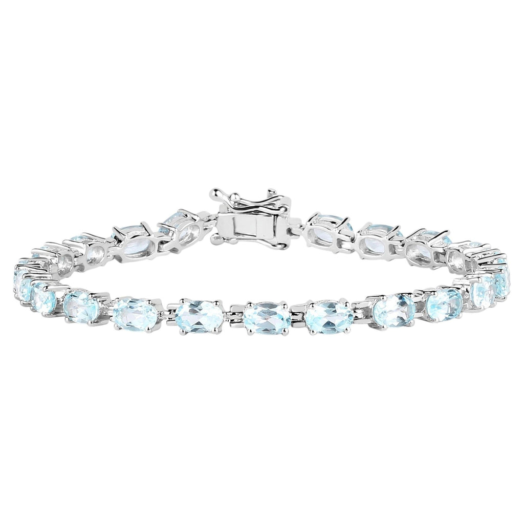 Blue Topaz Bracelet 10.7 Carats Sterling Silver