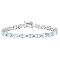 Blue Topaz Bracelet 10.7 Carats Sterling Silver