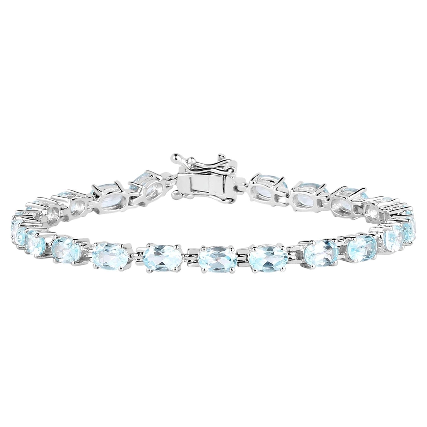 Blue Topaz Bracelet 10.7 Carats Sterling Silver