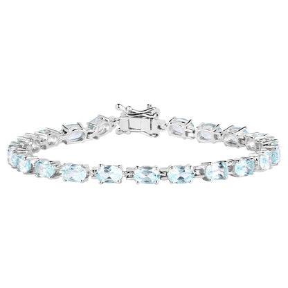 Blue Topaz Bracelet 10.7 Carats Sterling Silver