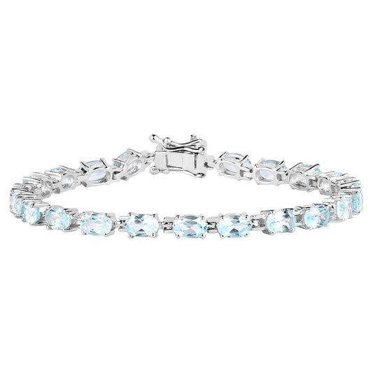 Blue Topaz Bracelet 10.7 Carats Sterling Silver