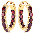 Garnet Earrings 3.98 Carats Gold Plated Silver