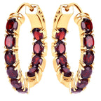 Garnet Earrings 3.98 Carats Gold Plated Silver
