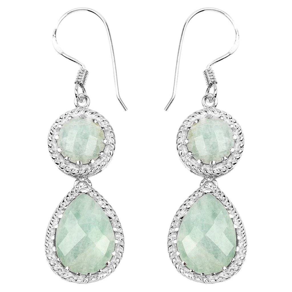 Aquamarine Earrings 11.7 Carats Sterling Silver