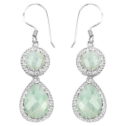 Aquamarine Earrings 11.7 Carats Sterling Silver