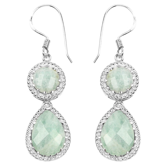 Aquamarine Earrings 11.7 Carats Sterling Silver