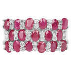 Ruby Ring With White Topaz 3.66 Carats Sterling Silver