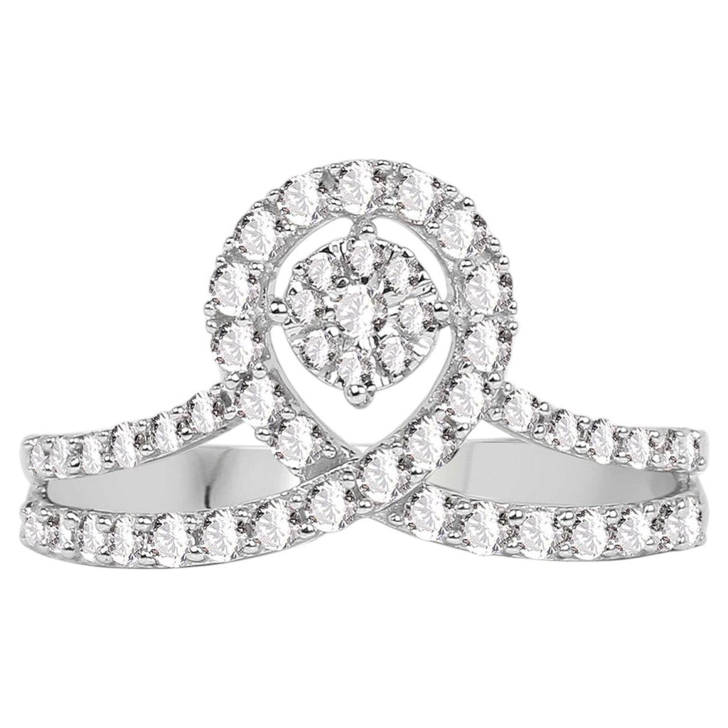 Diamond Heart Ring 0.46 Carats 14K White Gold