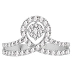 Diamond Heart Ring 0.46 Carats 14K White Gold