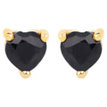 Black Sapphire Stud Earrings 0.68 Carats 14K Yellow Gold
