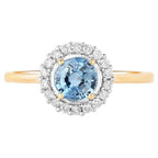 Blue Sapphire Ring With Diamonds 1 Carats 14K Yellow Gold