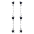 Blue Sapphire Earrings 0.64 Carats Sterling Silver