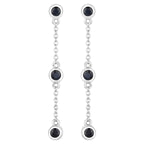 Blue Sapphire Earrings 0.64 Carats Sterling Silver