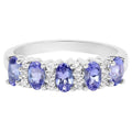Tanzanite Ring With White Topaz 1.46 Carats Sterling Silver