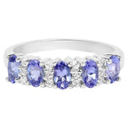 Tanzanite Ring With White Topaz 1.46 Carats Sterling Silver