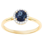 Blue Sapphire Ring With Diamonds 1.04 Carats 14K Yellow Gold