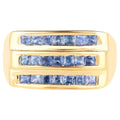 Blue Sapphire Ring 1.04 Carats Gold Plated Silver
