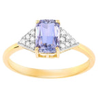 Blue Sapphire Ring With Diamonds 1.44 Carats 14K Yellow Gold