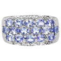 Tanzanite Ring With Diamonds 2.72 Carats Sterling Silver