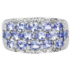 Tanzanite Ring With Diamonds 2.72 Carats Sterling Silver