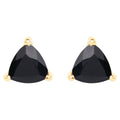 Black Sapphire Stud Earrings 0.68 Carats 14K Yellow Gold
