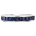 Blue Sapphire Ring 3.1 Carats Sterling Silver