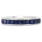Blue Sapphire Ring 3.1 Carats Sterling Silver