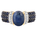 Blue Sapphire Ring With Diamonds 2.86 Carats 14K Yellow Gold
