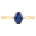 Blue Sapphire Ring With Diamonds 0.96 Carats 10K Yellow Gold