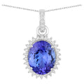 Tanzanite Pendant With Diamonds 2.74 Carats 14K White Gold
