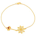 Garnet Spider Bracelet 0.1 Carats Gold Plated Silver