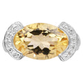 Citrine Ring With Diamonds 4.52 Carats Sterling Silver