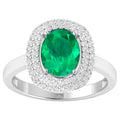 Zambian Emerald Ring With Diamonds 1.97 Carats 14K White Gold