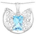 Swiss Blue Topaz Pendant 11 Carats Sterling Silver