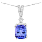 Tanzanite Pendant With Diamonds 2.37 Carats 14K White Gold