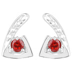 Garnet Earrings 0.42 Carats Sterling Silver
