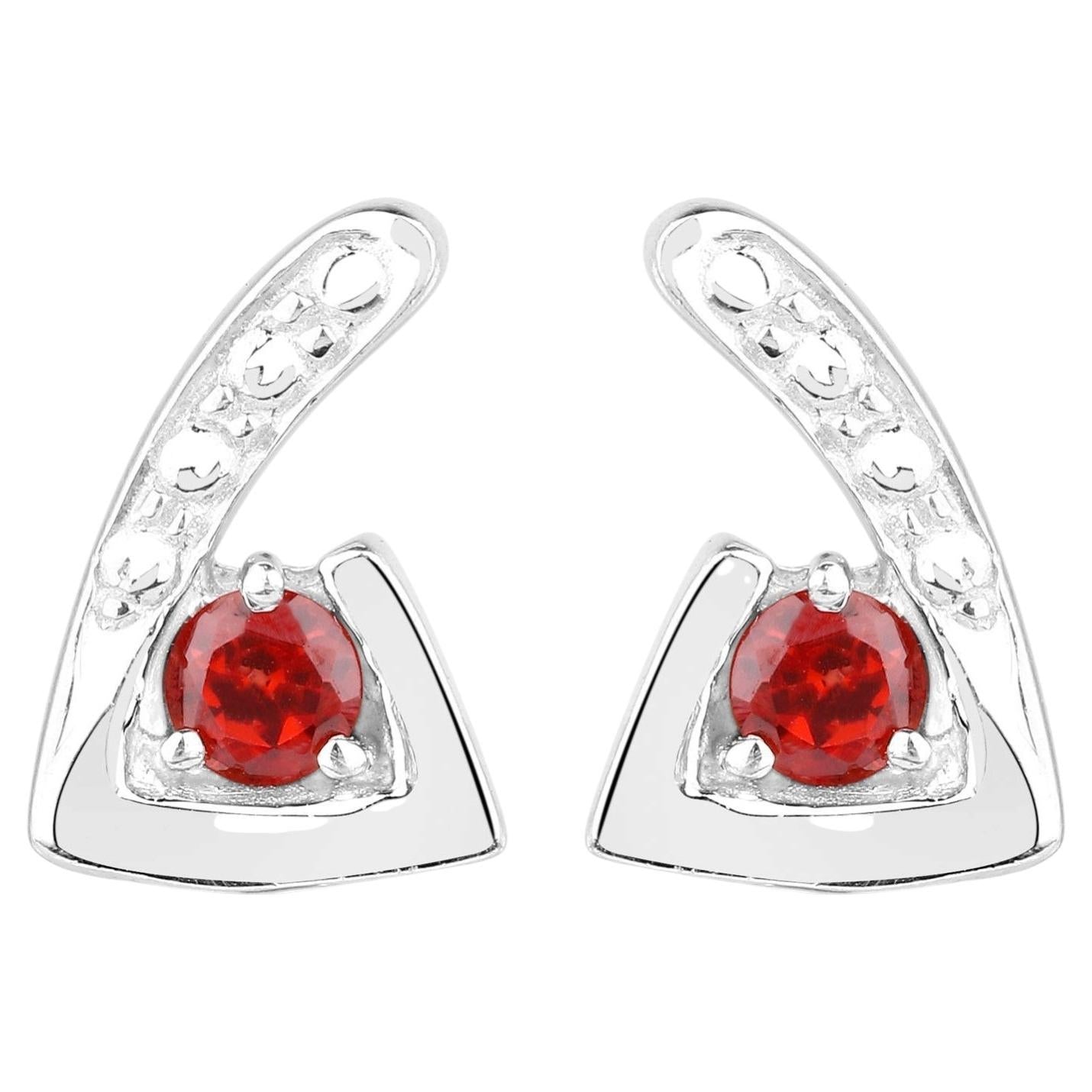 Garnet Earrings 0.42 Carats Sterling Silver