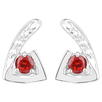Garnet Earrings 0.42 Carats Sterling Silver