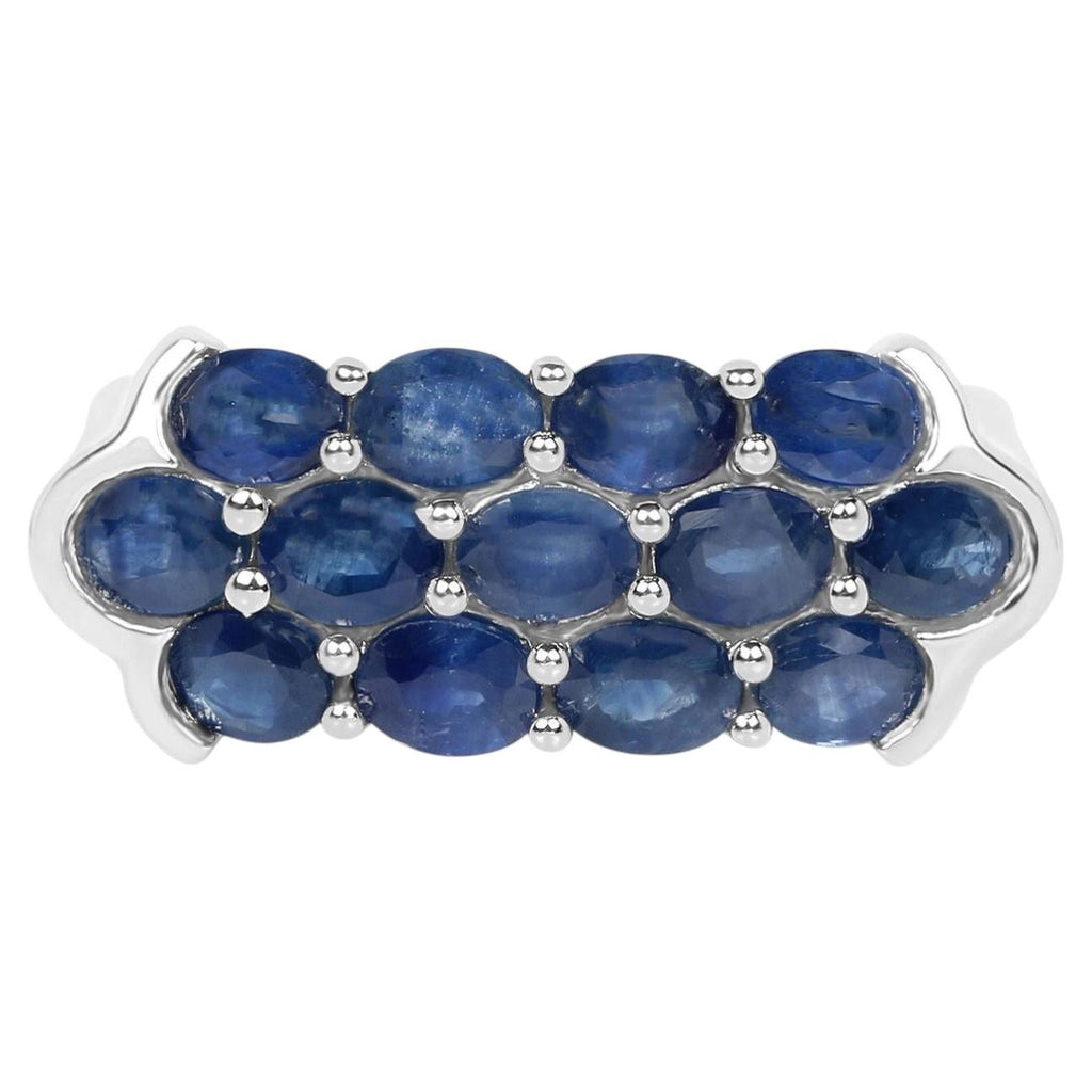 Blue Sapphire Ring 2.58 Carats Sterling Silver