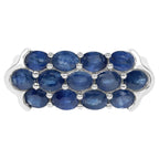 Blue Sapphire Ring 2.58 Carats Sterling Silver