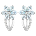 Aquamarine Earrings White Topaz 1.52 Carats Sterling Silver