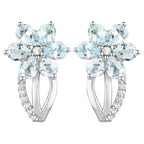 Aquamarine Earrings White Topaz 1.52 Carats Sterling Silver