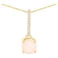 Natural Opal Pendant With Diamonds 0.5 Carats 10K Yellow Gold