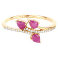 Ruby Ring With Diamonds 0.64 Carats 14K Yellow Gold