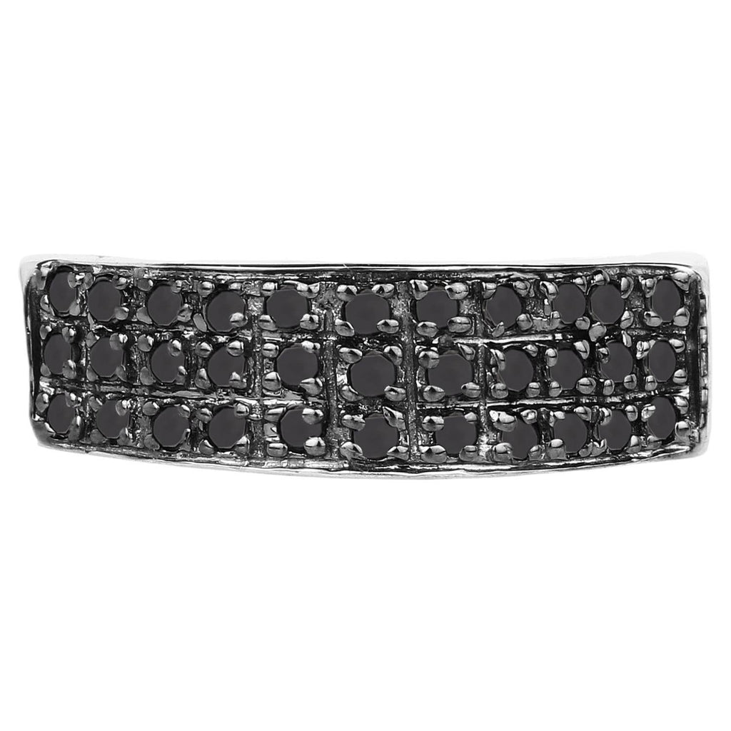 Black Diamond Ring 0.34 Carats Sterling Silver