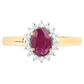 Ruby Ring With Diamonds 0.98 Carats 10K Yellow Gold