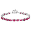 Ruby Bracelet With White Topaz 7.9 Carats Sterling Silver